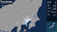 千葉県、東京都、神奈川県で最大震度2の地震　千葉県・木更津市、東京都・東京千代田区、国分寺市