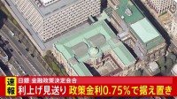 【速報】日銀・金融政策決定会合　追加の利上げ見送り　政策金利0.75%で据え置き