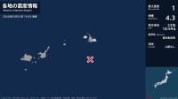 沖縄県で最大震度1の地震　沖縄県・宮古島市