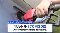 政府補助金で2週連続下落　全国レギュラーガソリン平均価格170円20銭／Ｌ　前週より7円以上安く