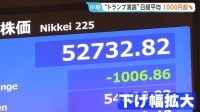 トランプ大統領の演説受け…日経平均株価 1000円以上値下がり　WTI原油先物は演説開始前から約6ドル↑