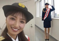 【 望月理恵 】 「一日警察署長を務めさせて頂きました！」　オフショットにファン反響　「美人すぎる警察署長さん」「美脚すぎる」