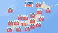 4月なのに関東中心に夏日続出　東京も今年初めての夏日か　西・東日本中心に黄砂飛来の可能性も