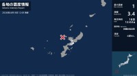 沖縄県で最大震度1の地震　沖縄県・名護市、宜野座村