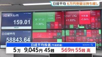 日経平均 午前は569円高の5万9045円で取引終了　不透明な中東情勢受け“大台突破”は持ち越し