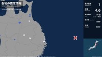 青森県、岩手県で最大震度1の地震　青森県・五戸町、岩手県・宮古市、盛岡市、八幡平市