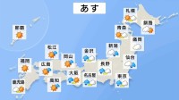 西日本の雨はあす（27日）朝までにやむ見通し　午前中は東日本を中心に雨の予想　朝の通勤通学の時間帯は関東を中心に雨脚の強まるところも