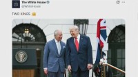 ホワイトハウス　トランプ氏とチャールズ国王の写真に「2人の王」と投稿
