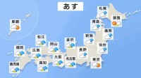 【3日 あすの天気】西から下り坂　西日本の太平洋側では激しい雷雨　関東・北日本では夜から天気崩れる所も　湿度高くなるため調節しやすい服装で