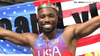 ノア・ライルズが今季初戦で10秒05、男子100mチャレンジレースにOP参加 “ワンピース”のパフォーマンスを披露