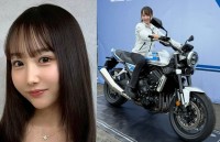 【 丸りおな 】　バイク女子　「HONDAのCB1000F」と笑顔　「Honda Dream Cafeに行ってきました！！」