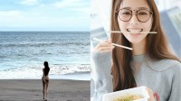 【 斎藤恭代 】ビーチに水着でバックショット＆焼きそばスマイル「夏始まるらしい」　フォロワー反響「こういうのがイイ」「夏女だね」