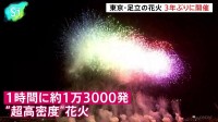 東京・足立の花火 3年ぶりに開催　1時間に約1万3000発“超高密度”　絶好の花火日和に恵まれ
