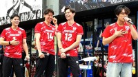 石川祐希主将がまさかのハプニングに平謝り　timelesz・原嘉孝さん「直撃したけど嬉しいです！」【ネーションズリーグ】