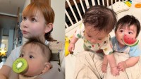 【 中川翔子 】「耳がでかい！のが弟くんそっくり遺伝したなぁ」　生後８か月の双子弟との親子ショット公開「お互い目が合うと爆笑してる」