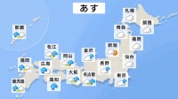 あす（7日）梅雨前線の影響で西日本太平洋側中心に大雨の予想　1時間に50ミリ以上の非常に激しい雨の降る所が　鹿児島県では午前中に線状降水帯が発生する可能性も
