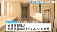 「女性便器の数を男性便器の数以上に」女性用トイレの行列問題受けトイレ設置に関するガイドライン公表　国土交通省