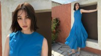 【 のん 】　青のワンピース姿を披露　南国風ロケーションでのオフショットに「美しさが溢れてる」など絶賛の声