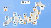 梅雨前線北上で西日本で雨のエリア広がる　北日本は晴れて真夏並みの暑さに