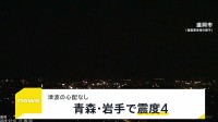 青森県・岩手県で最大震度4の地震　地震による津波の心配なし　地震発生の瞬間の映像