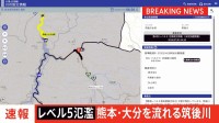 【速報】「レベル5氾濫発生情報」が熊本県と大分県を流れる筑後川に発表