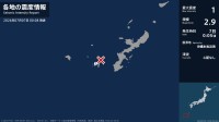 沖縄県で最大震度1の地震　沖縄県・座間味村
