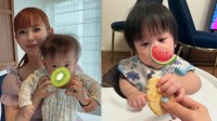 【 中川翔子 】　双子の“手づかみ離乳食”初挑戦を報告「弟くんはぐちゃぐちゃ」「お兄ちゃんは甘いものが嫌い」　愛あふれる親子ショット公開