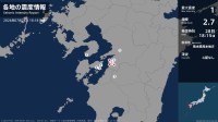長崎県、熊本県で最大震度1の地震　長崎県・南島原市、熊本県・熊本南区、八代市、球磨村、上天草市、天草市
