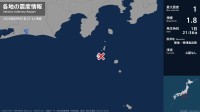 東京都で最大震度1の地震　東京都・神津島村