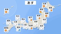 あす（17日）西日本・東日本中心に雲が広がりやすく　にわか雨・雷雨の所がありそう　九州北部・四国では激しい雨の降る所もある見込み