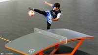 【アジア大会】ロナウジーニョもプレー ！ 初採用、“サッカー×卓球”のテックボール、見どころはアクロバティックなシュート