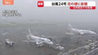 【空の便】台風24号でJALは40便欠航　約1300人に影響　週末も影響が長引く可能性