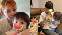 【 中川翔子 】　もうすぐ1歳の双子＆親戚ショット公開「双子のおかげで親戚との仲が深まりました」　スプーン食べ挑戦やボクシンググローブ姿に「かわゆす」の声