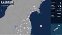 福島県で最大震度2の地震　福島県・楢葉町、双葉町、浪江町