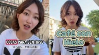 【 上枝恵美加 】〝スペインを感じる＝アイスコーヒー〟こぼさず一気に注ぐ技は「もうプロ」　昨年11月にスペイン人男性と国際結婚