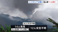インドネシア火山噴火　登山客11人の死亡確認　ほかに12人安否不明