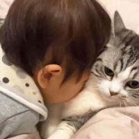 幼い息子が『猫吸い』にハマった結果…まさかの可愛すぎるやりとりが2048万再生の大反響「困惑してる顔ｗ」「その年で猫吸い覚えるとは…」