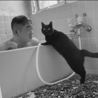 中々お風呂から戻らないパパ→心配した猫が……『まさかの行動』に感動する人続出「なんて優しさ」「心まで温まる」と16万再生突破