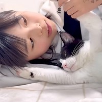 女の子たちが白黒猫の匂いをクンクン→嫌がるかと思ったら…予想に反した『まさかの反応』が15万再生「液体化してるｗ」「なんてできたニャンコ」