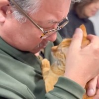 猫嫌いの祖父が超甘えん坊の猫と出会った結果…『まさかの光景』が微笑ましすぎると67万再生「じいじ可愛いｗｗ」「ガチ好きなのが伝わるｗ」