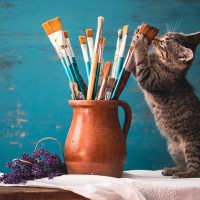 世界最高の猫の絵画？42匹もの愛猫たちをイキイキと描いた大作「妻の恋人たち」