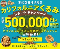 「木になるオメガ3 カリフォルニアくるみ レシートキャンペーン」開催！くるみの健康効果とその多様な活用方法を発見しよう