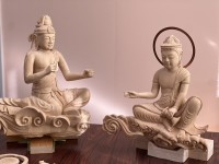 誠恵高等学校生、仏像彫刻「雲中供養菩薩」の彩色を担当