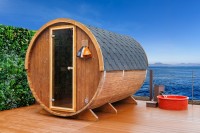 島原温泉ホテル南風楼に海を望む本格バレルサウナが誕生