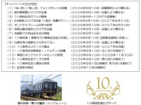 観光特急「青の交響曲」が運行開始10周年、記念キャンペーンを実施
