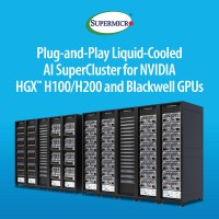 SUPERMICRO（スーパーマイクロ）、NVIDIA Blackwell および NVIDIA HGX H100/H200 搭載のラックスケール・プラグ・アンド・プレイ液冷AI SuperCluster を発表