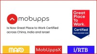 Mobupps、イスラエル、中国、インドで「Great Place to Work®（働きがいのある会社）」認定を取得
