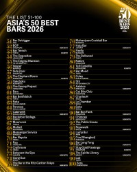 ASIA'S 50 BEST BARS、2026年の拡張版51-100位リストを発表