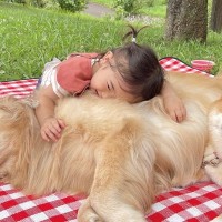 久しぶりにピクニックへ行った結果→相思相愛な『女の子と犬2匹』が…あまりにも尊い『幸せな光景』が28万再生「宝物みたいな時間」と絶賛