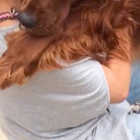 大好きなお姉さんに会った大型犬→立ち上がっただけで『帰っちゃうの？』と勘違いして…必死過ぎる『引き留め方』が39万再生「泣ける」「健気」